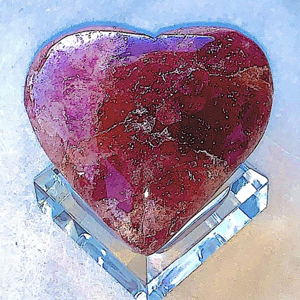 HEART STRAWBERRY QUARTZ PUFFED CRYSTAL NATURAL QUARTZ GEMSTONE HEALING STONE